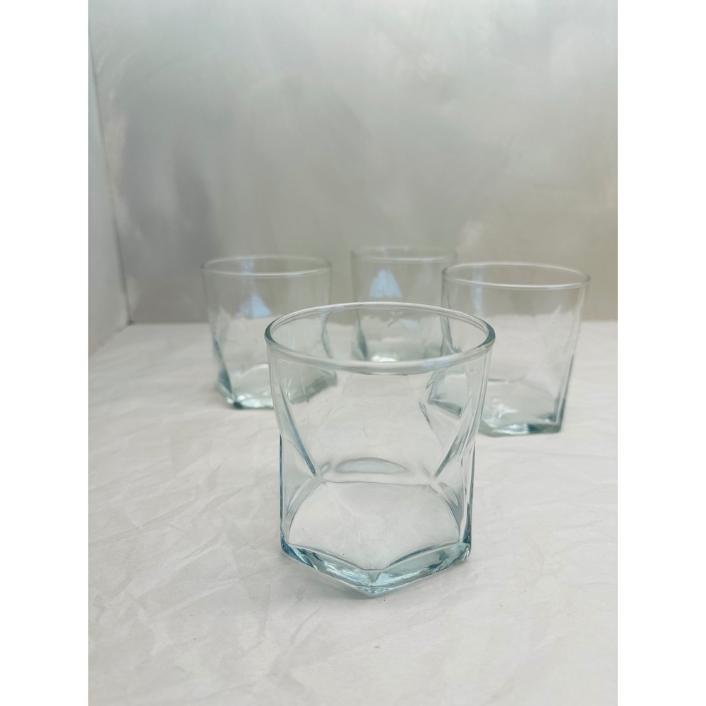 Vintage Libbey Crisa Rhombus Faceted Rocks Cocktail Glasses Set of 4 10oz